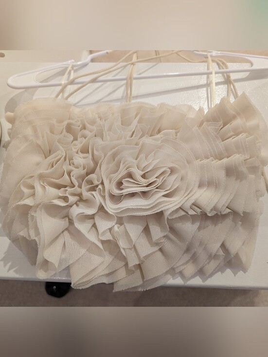 Zara Tops - Zara Cream Ruffled Crop Top